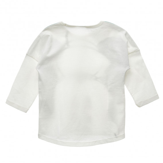 Βαμβακερή μπλούζα με σχέδιο Mickey Mouse, λευκή Benetton 216118 4