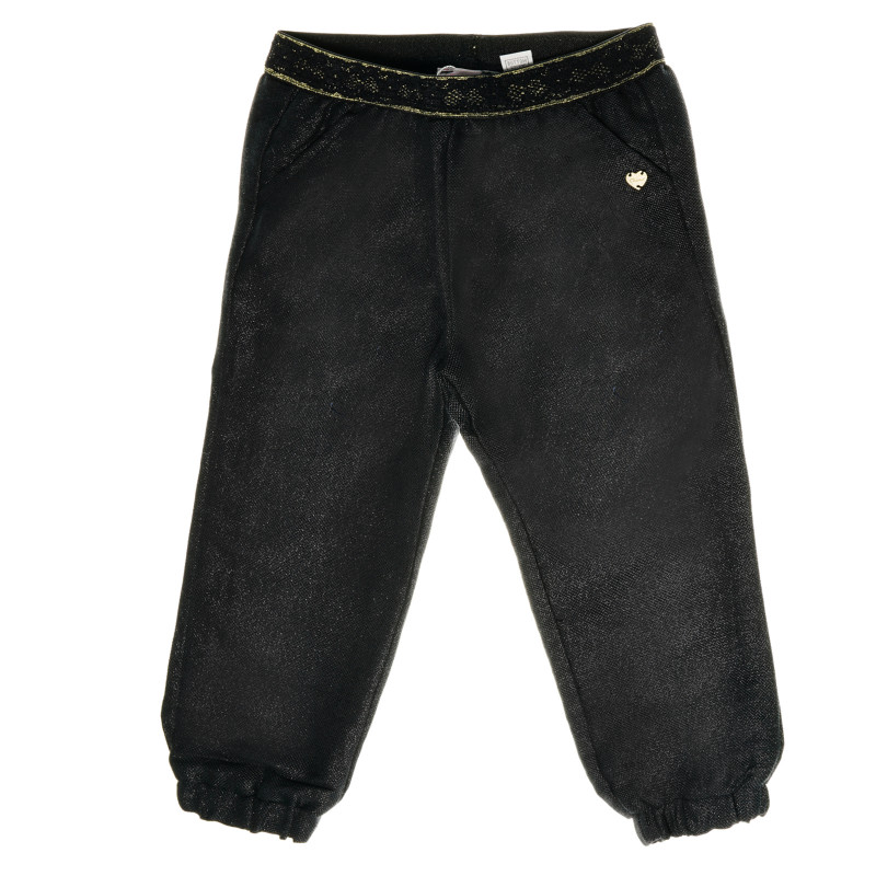 Μαύρο παντελόνι με γυαλιστερά νήματα για κοριτσάκι  216304