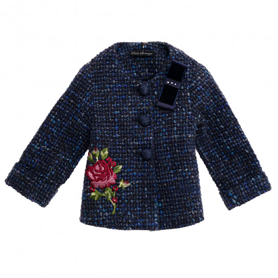 Χειμερινό παλτό με κεντημένο τριαντάφυλλο, για κορίτσι Picolla Speranza 216336 3