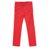 Κόκκινο βαμβακερό παντελόνι για κορίτσια Tape a l'oeil 216443 