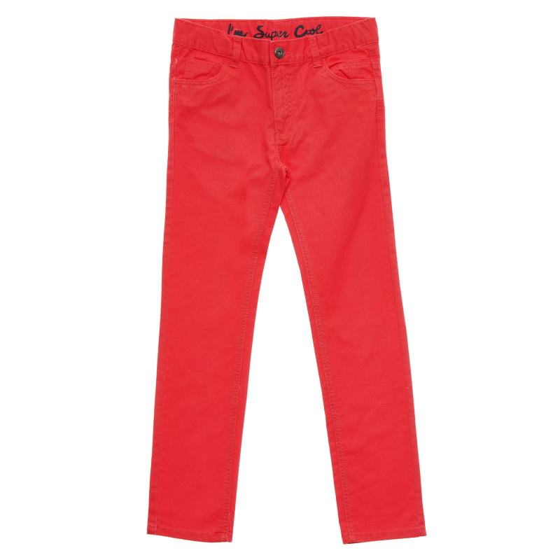 Κόκκινο βαμβακερό παντελόνι για κορίτσια  216443