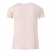 Βαμβακερή μπλούζα με κοντά μανίκια και σχέδιο για κορίτσια, ροζ Guess 216654 4