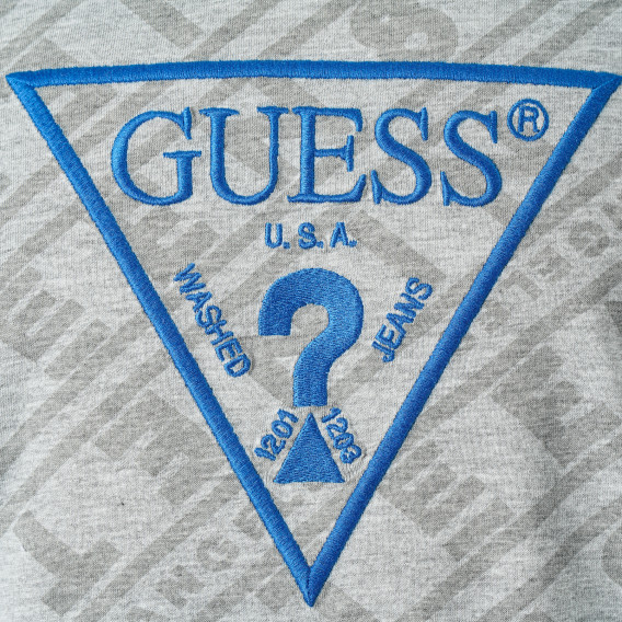 Βαμβακερή μπλούζα με κοντά μανίκια και γραφική εκτύπωση για ένα αγόρι γκρι Guess 216657 2
