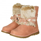 Μπότες με γούνα και κορδέλες για κορίτσια, ροζ Beppi 216672 6
