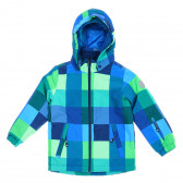 Χρωματιστό Παιδικά καρό μπουφάν σκι, μπλε και πράσινο COLOR KIDS 216710 3