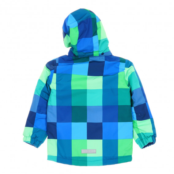 Χρωματιστό Παιδικά καρό μπουφάν σκι, μπλε και πράσινο COLOR KIDS 216713 6