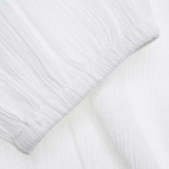 Λευκή, βαμβακερή, μακρυμάνικη μπλούζα, για κορίτσι Benetton 216906 3