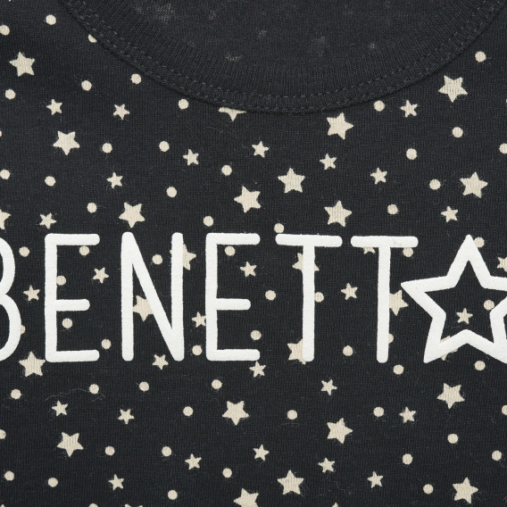 Γκρι, βαμβακερή μπλούζα με αστέρια, για κοριτσάκι Benetton 216973 2