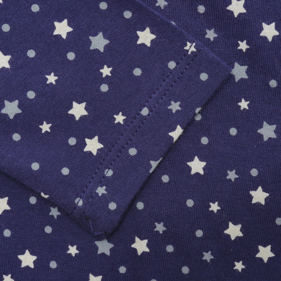 Μπλε, βαμβακερή, βρεφική μπλούζα με αστέρια Benetton 216982 3