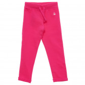 Ροζ, βαμβακερό παντελόνι με στρίφωμα στα πόδια Benetton 217004 