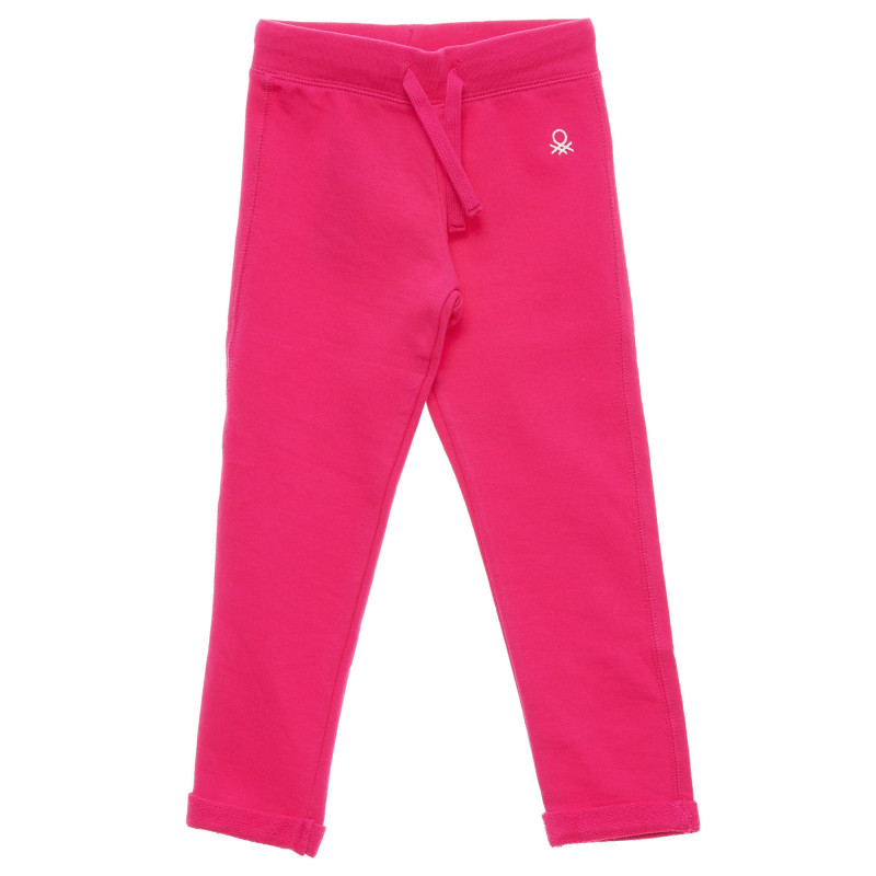 Ροζ, βαμβακερό παντελόνι με στρίφωμα στα πόδια  217004