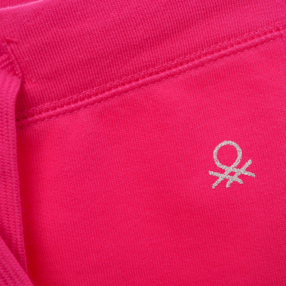 Ροζ, βαμβακερό παντελόνι με στρίφωμα στα πόδια Benetton 217005 2