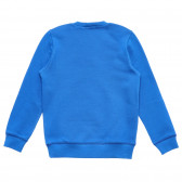 Βαμβακερή μπλούζα με μακριά μανίκια και επιγραφή, σε μπλε χρώμα Benetton 217015 4