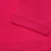 Ροζ, βαμβακερή μακρυμάνικη μπλούζα με επιγραφή της μαρκας Benetton 217018 3