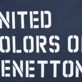 Βαμβακερή μπλούζα σε σκούρο μπλε χρώμα Benetton 217021 2