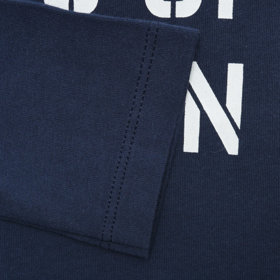 Βαμβακερή μπλούζα σε σκούρο μπλε χρώμα Benetton 217022 3