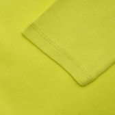 Βαμβακερή μπλούζα με μακριά μανίκια και επώνυμη επιγραφή, κίτρινο Benetton 217026 3