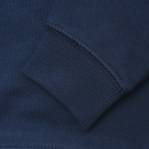 Βαμβακερή μπλούζα με μακριά μανίκια και επιγραφή, σκούρο μπλε Benetton 217046 3