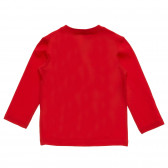 Κόκκινη, βαμβακερή μπλούζα με επιγραφή Lazy Crazy Benetton 217067 4