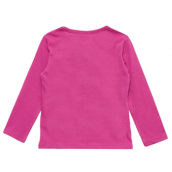 Ροζ, βαμβακερή, βρεφική μπλούζα με μπροκάρ επιγραφή, για κορίτσι Benetton 217131 4