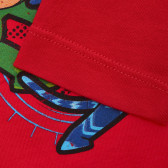 Μακρυμάνικη, βαμβακερή, βρεφική μπλούζα σε κόκκινο χρώμα με σχέδια PJ MASKS Benetton 217134 3