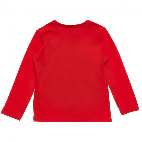 Κόκκινη μπλούζα με μακριά μανίκια Benetton 217151 4