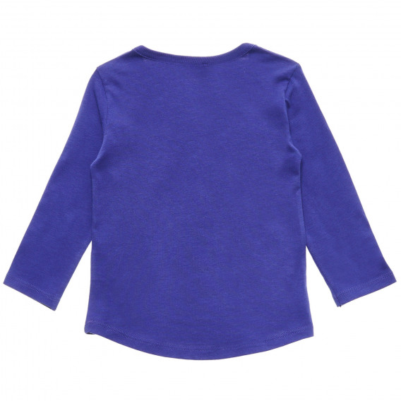 Μωβ, βαμβακερή, μακρυμάνικη μπλούζα με τυπωμένο σχέδιο Benetton 217183 4
