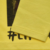 Κίτρινη, βαμβακερή, μακρυμάνικη μπλούζα με τυπωμένα σχέδια Benetton 217198 3
