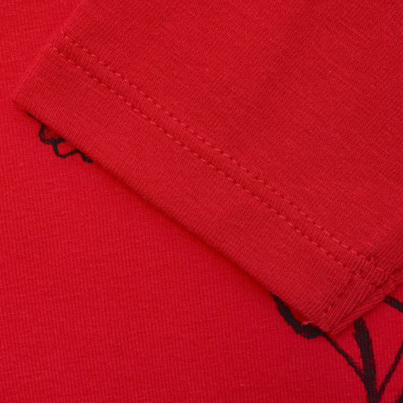 Κόκκινη μπλούζα με τυπωμένο σχέδιο Benetton 217242 3