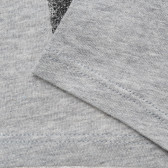 Γκρι, βαμβακερή, μακρυμάνικη μπλούζα με επιγραφή Out of sight Benetton 217270 3