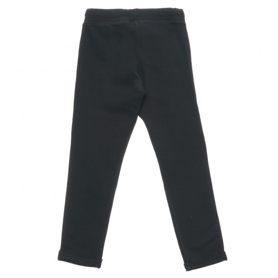 Βαμβακερό παντελόνι με διπλωμένα πόδια, μαύρο Benetton 217346 4