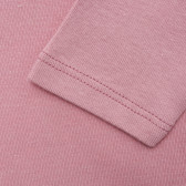 Ροζ, βαμβακερή, βρεφική μπλούζα με επιγραφή της μάρκας Benetton 217393 3