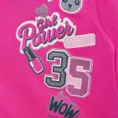 Ροζ, βαμβακερή μπλούζα με επιγραφή Girl power 35 Benetton 217484 2
