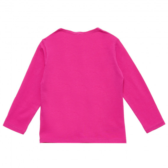 Ροζ, βαμβακερή μπλούζα με επιγραφή Girl power 35 Benetton 217486 4