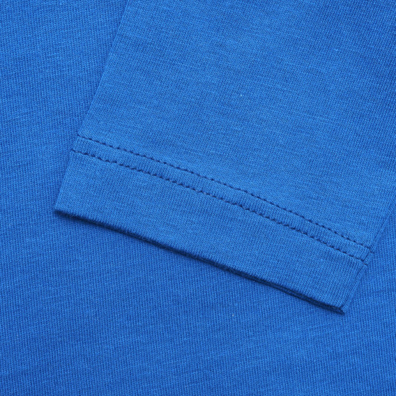 Μπλε, βαμβακερή μπλούζα με επιγραφή μάρκας Benetton 217513 3