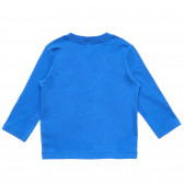 Μπλε, βαμβακερή μπλούζα με επιγραφή μάρκας Benetton 217514 4