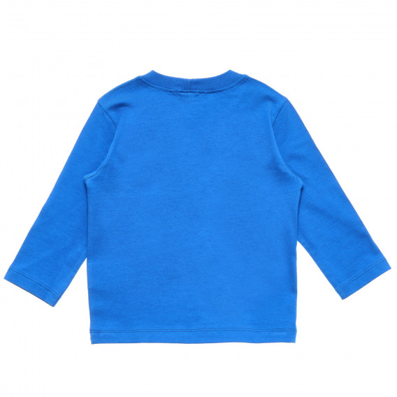 Μπλε, βαμβακερή μπλούζα με επιγραφή μάρκας Benetton 217514 4