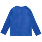 Μπλε, βαμβακερή μπλούζα με μακριά μανίκια και τυπωμένο σχέδιο Benetton 217570 4