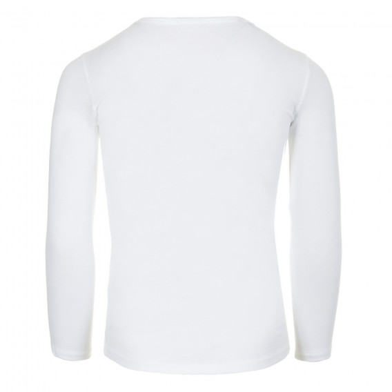 Λευκή, βαμβακερή μπλούζα με επιγραφή Benetton 217630 4
