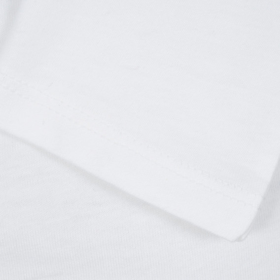 Λευκή, βαμβακερή μπλούζα με επιγραφή Benetton 217631 3