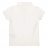 Βαμβακερή μπλούζα σε λευκό χρώμα με κοντά μανίκια και το λογότυπο της μάρκας Benetton 217895 2