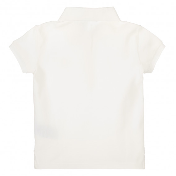Βαμβακερή μπλούζα σε λευκό χρώμα με κοντά μανίκια και το λογότυπο της μάρκας Benetton 217895 2