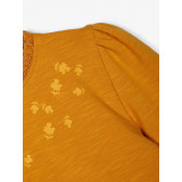 Βαμβακερή μπλούζα με φουσκωτά μανίκια, κίτρινη Name it 218022 3