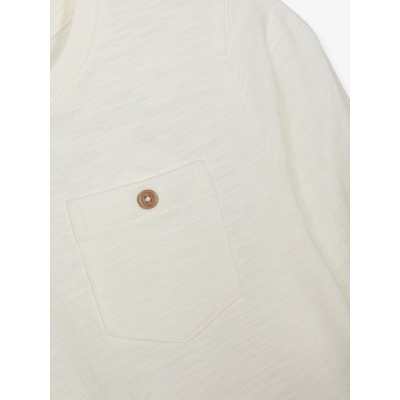 Μπλούζα από οργανικό βαμβάκι με τσέπη, λευκή Name it 218043 3
