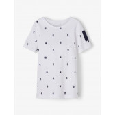 Μπλουζάκι από οργανικό βαμβάκι με γραφικό τύπωμα, λευκό Name it 218290 