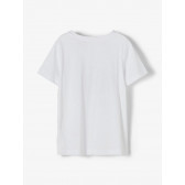 Μπλουζάκι από οργανικό βαμβάκι με λευκό χρώμα Name it 218352 2