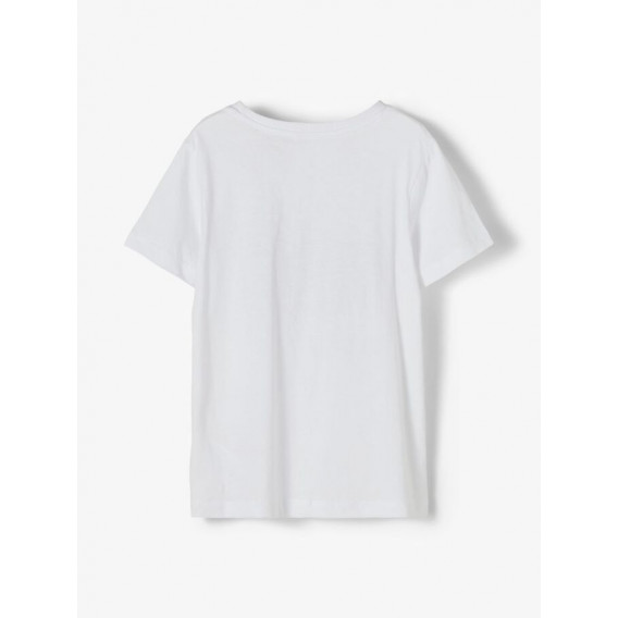 Μπλουζάκι από οργανικό βαμβάκι με λευκό χρώμα Name it 218352 2
