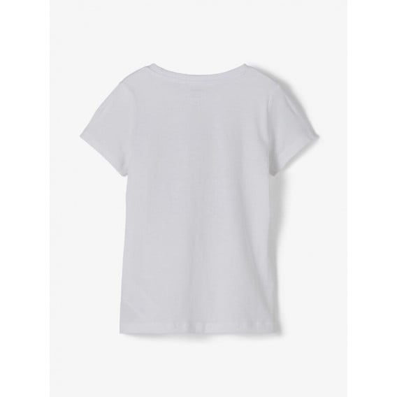 Μπλουζάκι από οργανικό βαμβάκι με τύπωμα κοριτσιού, λευκό Name it 218390 2