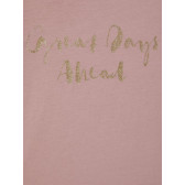 Μπλουζάκι από οργανικό βαμβάκι με επιγραφή brocade, ροζ Name it 218397 3