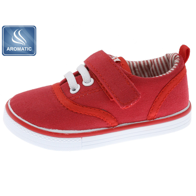 Πάνινα παπούτσια με ανυψωμένη σόλα για μωρό, κόκκινα  218736